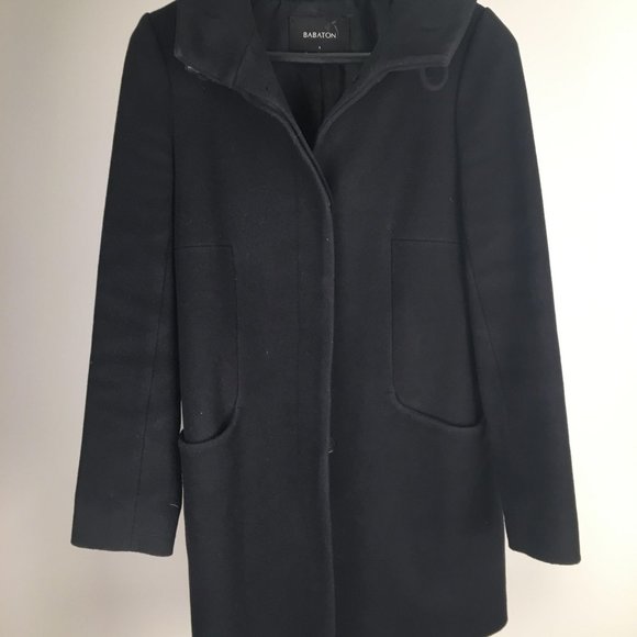 Babaton Pearce Wool Coat Slim-fit, hooded wool-cashmere coat in black - Picture 2 of 4
